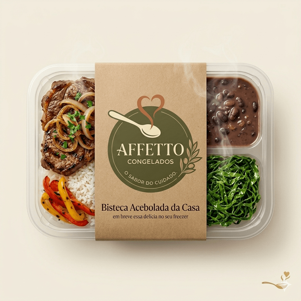 Bisteca Acebolada com Arroz, Feijão e Couve na Manteiga