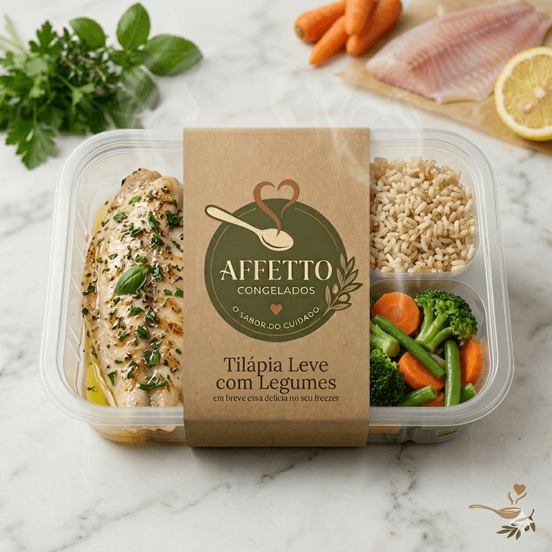 Tilápia Grelhada com Arroz Integral e Legumes